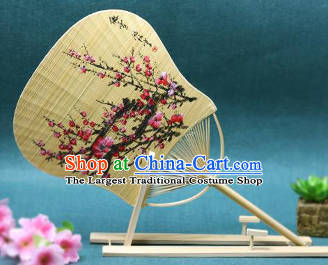 Handmade Chinese Ink Painting Plum Fans Traditional Classical Dance Bamboo Palace Fan for Women