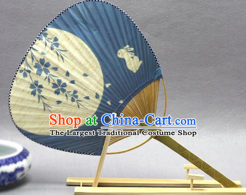 Handmade Chinese Printing Primrose Rabbit Paper Fans Traditional Classical Dance Palace Fan for Women