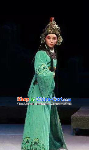 Chinese Yue Opera Wusheng Green Costumes and Headwear The Magnificent Mayor Shaoxing Opera Young Male Garment Swordsman Apparels