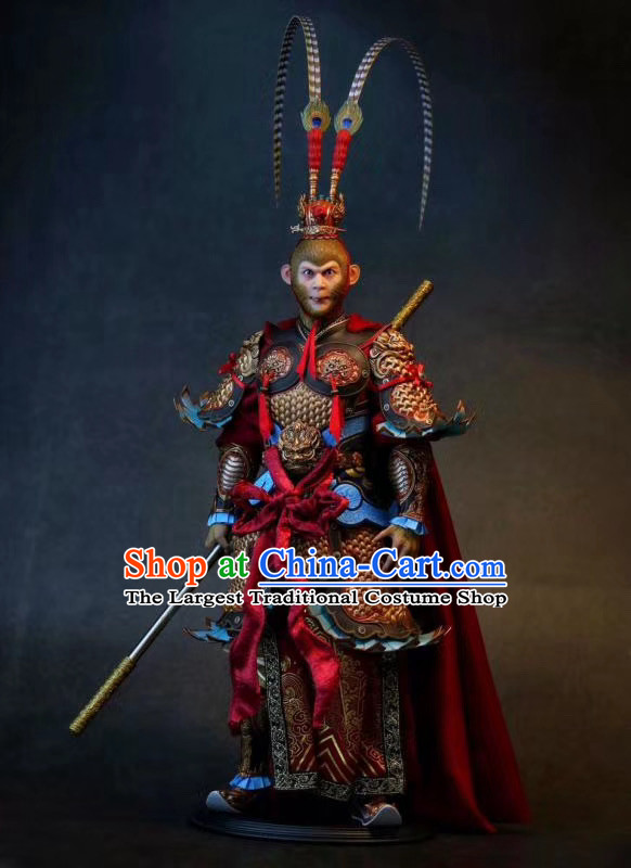 Chinese Ancient Cosplay Sun Wukong Armor Apparels Journey to the West Winning Buddha Monkey King Costumes and Headwear