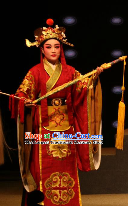 Chinese Yue Opera Court Eunuch Costumes and Headwear Han Gong Yuan Shaoxing Opera Garment Young Male Apparels