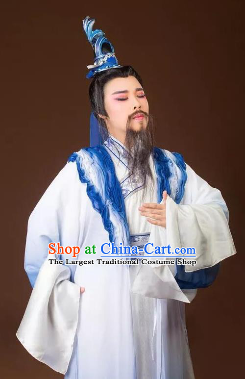 Seng Yao Chinese Yue Opera Artist Zhang Sengyao Garment and Headwear Shaoxing Opera Scholar Apparels Costumes