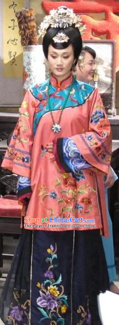 Chinese Shaoxing Opera Noble Female Apparels Costumes and Headdress Yue Opera Liu Hua Xi Dress Young Mistress Garment