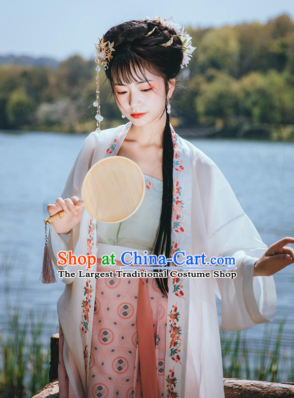 Chinese Traditional Song Dynasty Historical Costumes Ancient Young Lady Hanfu Dress Garment Apparels