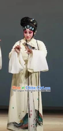 Chinese Kun Opera Actress Diva Rosy Dress Costumes and Headdress Wu Shi Ji Kunqu Opera Garment Young Mistress Li Ruoshui Apparels