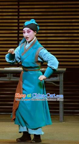 Chinese Kun Opera Young Servant Apparels Garment Costumes and Headwear the Legend of Washing the Silk Gauze Kunqu Opera Livehand Clothing
