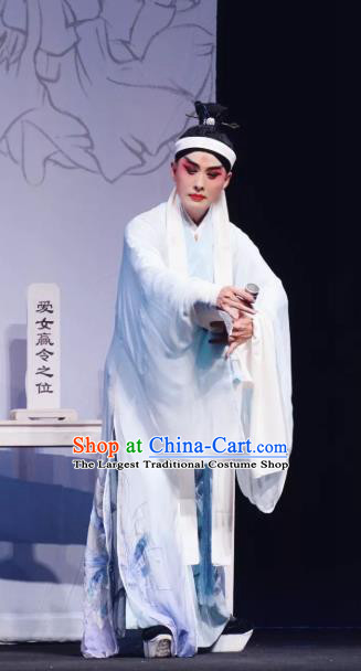 Romance Juliet Chinese Kun Opera Xiaosheng Scholar Apparels and Headwear  Kunqu Opera Garment Young Male Ji
