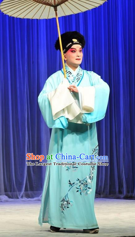 Leifeng Pagoda Chinese Kun Opera Xiaosheng Xu Xian Apparels and Headwear Kunqu Opera Young Male Garment Costumes