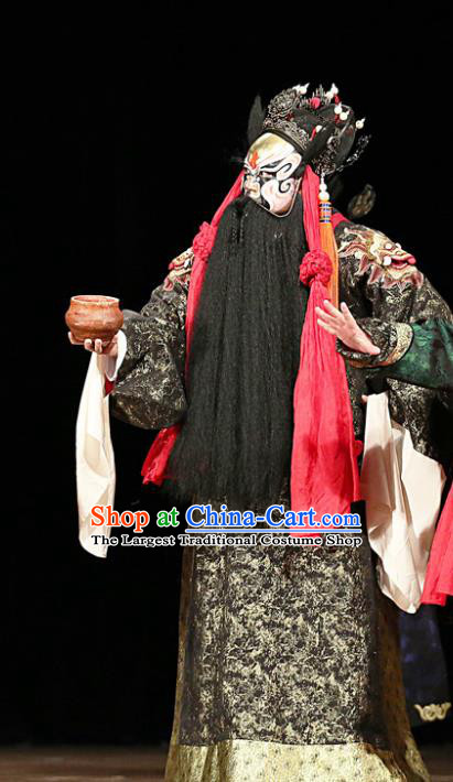 Blossoms on A Spring Moonlit Night Chinese Kun Opera Elderly Male Costumes and Headwear Kunqu Opera Laosheng Garment Apparels