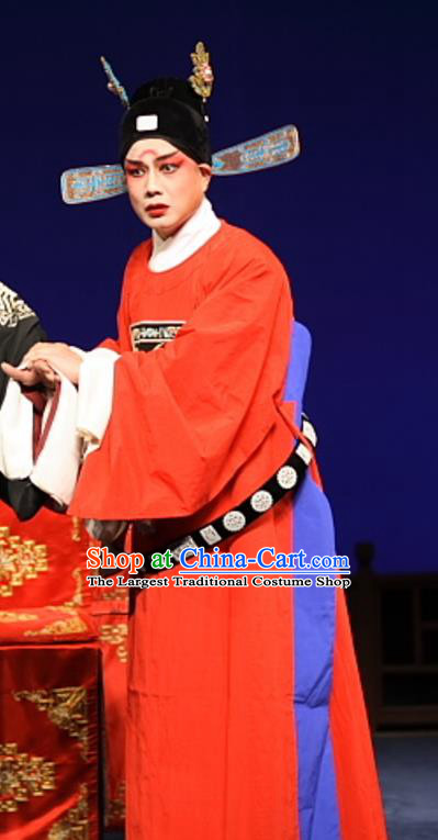 Feng Zheng Wu Chinese Kun Opera Young Male Apparels Costumes and Headwear Kunqu Opera Scholar Han Qi Garment Clothing