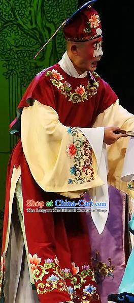 The Legend of Hairpin Chinese Kun Opera Clown Apparels Costumes and Headwear Kunqu Opera Buffoon Han Shizhong Garment Clothing