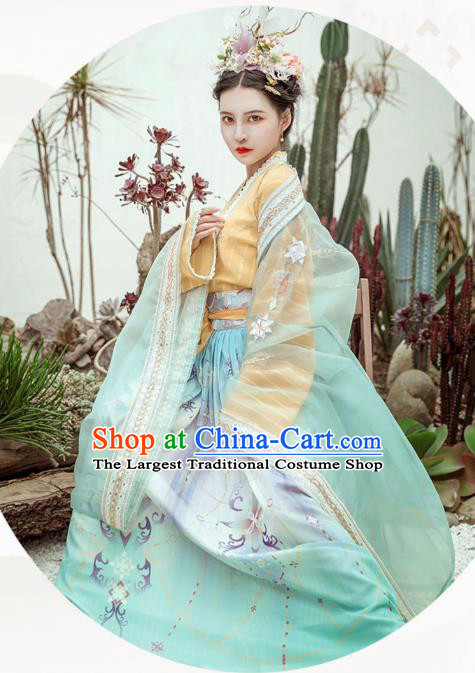 Chinese Traditional Hanfu Dress Ancient Song Dynasty Young Lady Apparels Historical Costumes for Women