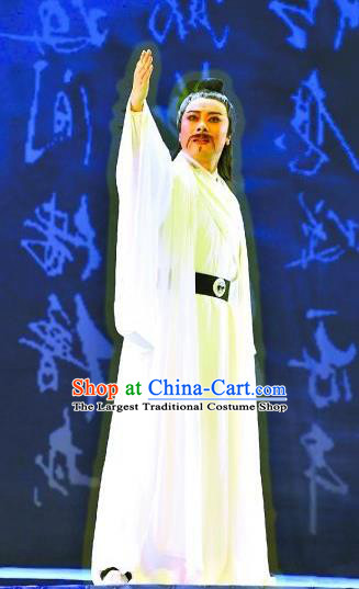 Chinese Huangmei Opera Scholar Costumes and Headwear An Hui Opera Literatus Apparels Poet Su Dongpo Clothing