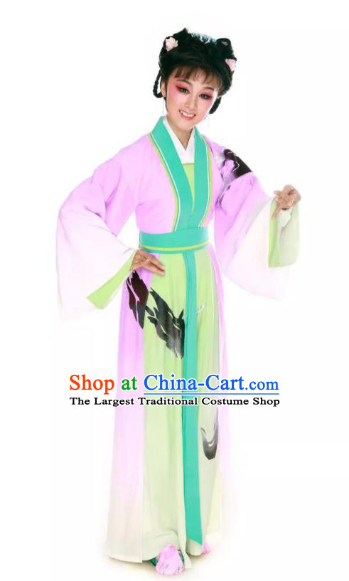 Chinese Huangmei Opera Diva Costumes and Headpieces Taibai Drunk Traditional Anhui Opera Actress Dress Garment Young Lady Apparels