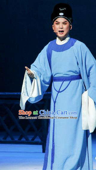 Chinese Huangmei Opera Niche Censor Lady Costumes and Headwear An Hui Opera Scholar Apparels Young Male Shi Hong Clothing