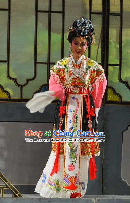 Chinese Shaoxing Opera Hua Tan Dress Dream of the Red Chamber Yue Opera Actress Costumes Noble Dame Wang Xifeng Garment Apparels and Headpieces
