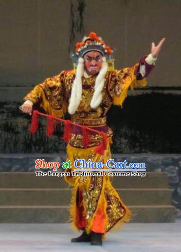 Geng Niang Chinese Ping Opera Jing Role Costumes and Headwear Pingju Opera Martial Man Apparels Takefu Clothing