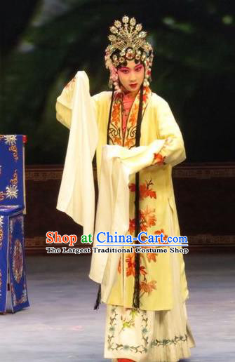 Chinese Ping Opera Young Female Diva Wang Sanqiao Apparels Costumes and Headdress Zhen Zhu Shan Traditional Pingju Opera Hua Tan Dress Garment