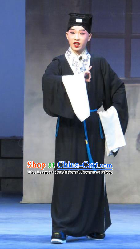 Chinese Ping Opera Poor Scholar Costumes and Headwear Yu Gong Case Pingju Opera Xiaosheng Li Jinlu Apparels Clothing