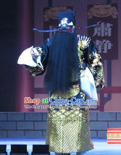 Chinese Ping Opera Official Bao Gong San Kan Butterfly Dream Costumes and Headwear Pingju Opera Elderly Male Apparels Clothing