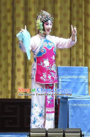 Chinese Ping Opera Young Girl Xiaodan Apparels Costumes and Headpieces Jin Yunu Traditional Pingju Opera Diva Dress Garment