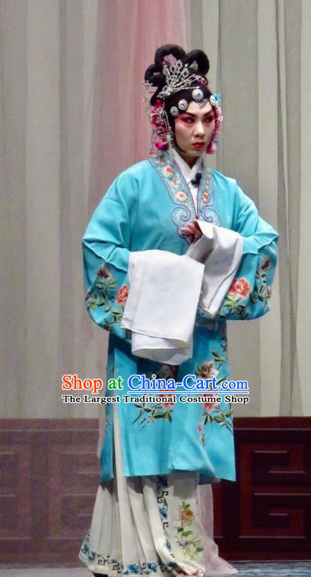 Chinese Ping Opera Consort Deng Costumes Yu He Qiao Apparels and Headpieces Traditional Pingju Opera Nobility Mistress Dress Garment