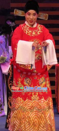 The Five Female Worshipers Chinese Ping Opera Niche Costumes and Headwear Pingju Opera Apparels Clothing Number One Scholar Zou Yinglong Embroidered Robe