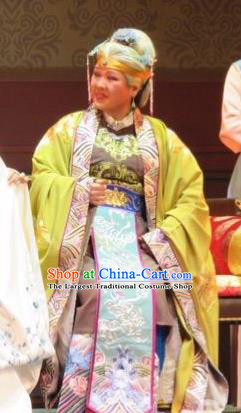 Chinese Ping Opera Vieille Dame Jia Apparels Costumes and Headpieces Baoyu and Daiyu Traditional Pingju Opera Dowager Countess Dress Garment