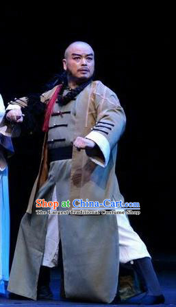 Ji Yin Chuan Qi Chinese Ping Opera Merchant Guan Biao Costumes and Headwear Pingju Opera Apparels Clothing