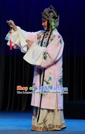 Chinese Shaoxing Opera Diva Apparels and Headpieces Yue Opera Tell On Sargam Hua Tan Pink Dress Actress Zhang Zhenzhu Costumes Garment