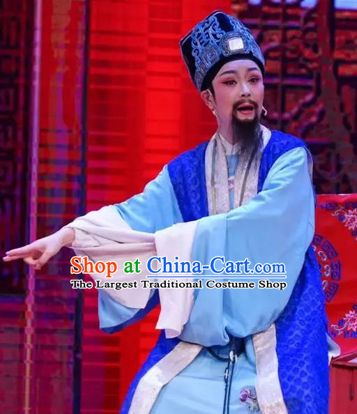 Chinese Yue Opera Elderly Male Costumes and Headwear A Bride For A Ride Shaoxing Opera Old Man Apparels Garment