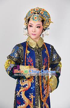 Romance of the King Regency Chinese Shaoxing Opera Empress Dress Costume and Headdress Yue Opera Queen Da yuer Garment Apparels