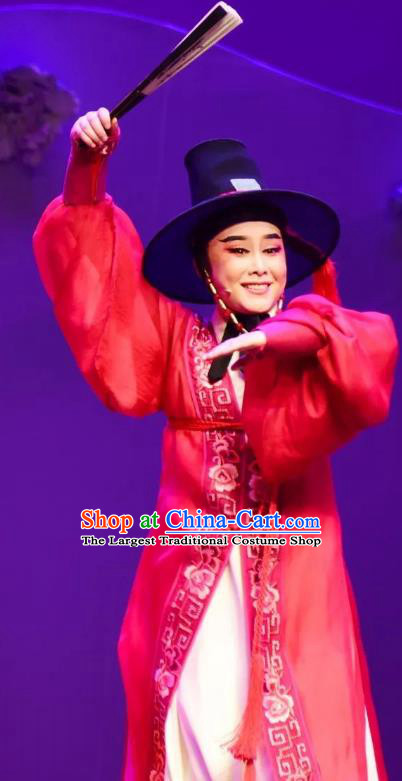 Chinese Yue Opera Niche Garment Costumes and Headwear Shaoxing Opera Chunh Yang Scholar Young Man Li Menglong Apparels
