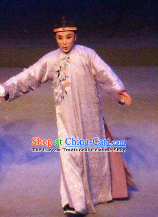 Chinese Yue Opera Qing Dynasty Young Man Costumes and Headwear Shaoxing Opera Ban Ba Jan Dao Apparels Childe Garment