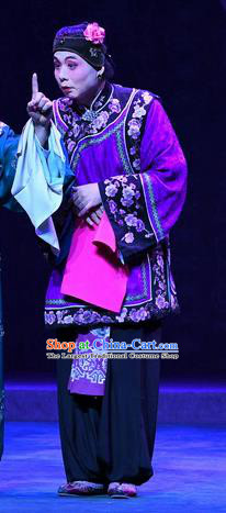 Chinese Beijing Opera Woman Matchmaker Apparels Costumes and Headdress Love of Jade Hairpin Traditional Peking Opera Elderly Female Dress Garment