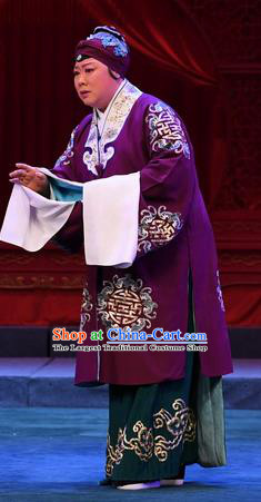 Chinese Beijing Opera Old Woman Apparels Costumes and Headdress Love of Jade Hairpin Traditional Peking Opera Elderly Dame Dress Pantaloon Garment