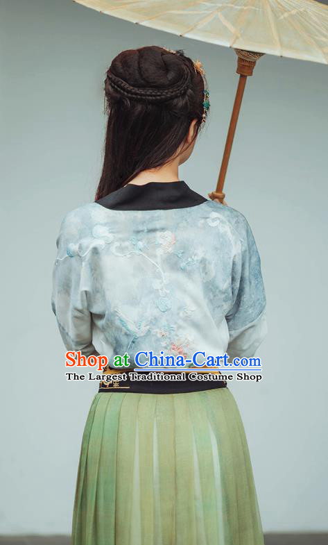 Chinese Ancient Young Lady Hanfu Dress Garment Traditional Ming Dynasty Historical Costumes Woman Apparels Complete Set