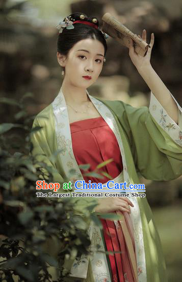 Chinese Ancient Civilian Female Hanfu Dress Garment Traditional Song Dynasty Apparels Young Lady Historical Costumes Complete Set