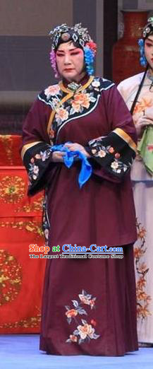 Chinese Ping Opera Laodan Apparels Costumes and Headpieces The Oil Vendor and His Pretty Bride Traditional Pingju Opera Pantaloon Dress Garment