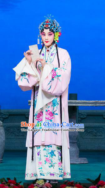 Chinese Beijing Opera Diva Apparels Su Xiaomei Costumes and Headpieces Traditional Peking Opera Hua Tan Pink Dress Young Female Garment