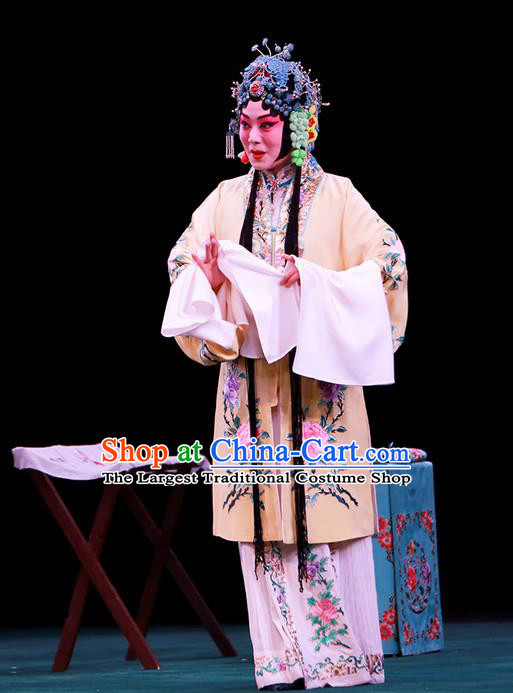 Chinese Beijing Opera Rich Lady Apparels Shi Wen Hui Costumes and Headpieces Traditional Peking Opera Hua Tan Dress Young Beauty Shen Wan E Garment