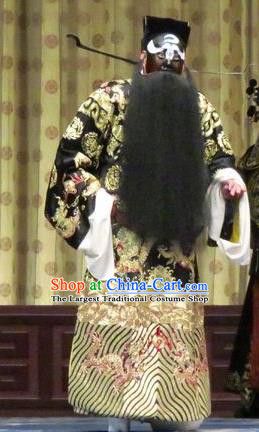 Qin Xianglian Chinese Ping Opera Minister Bao Zheng Garment Costumes and Headwear Pingju Opera Laosheng Apparels Elderly Male Clothing