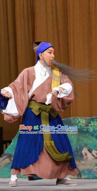Sang Yuan Ji Zi Chinese Peking Opera Laosheng Garment Costumes and Headwear Beijing Opera Old Man Deng Bodao Apparels Clothing