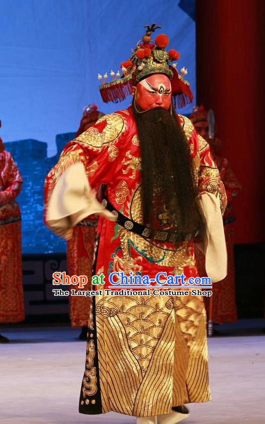 Nan Jie Guan Chinese Peking Opera Official Liu Renshan Garment Costumes and Headwear Beijing Opera Jing Apparels General Clothing