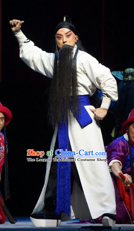 Man Jiang Hong Chinese Peking Opera Distress Male Apparels Costumes and Headpieces Beijing Opera Garment Laosheng Yue Fei Clothing