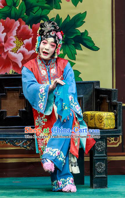 Chinese Beijing Opera Elderly Female Garment The Dream Of Red Mansions Costumes and Hair Accessories Traditional Peking Opera Old Servant Woman Dress Apparels