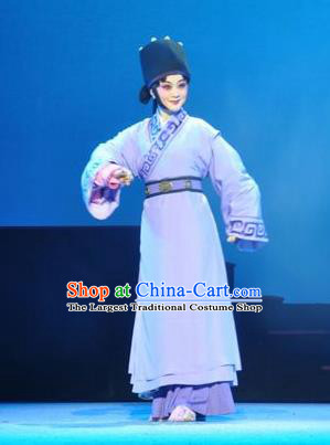 Chinese Beijing Opera Young Female Garment Costumes and Hair Accessories Traditional Peking Opera Chang Le Wei Yang Martial Lady Dress Diva Qi Huai Apparels