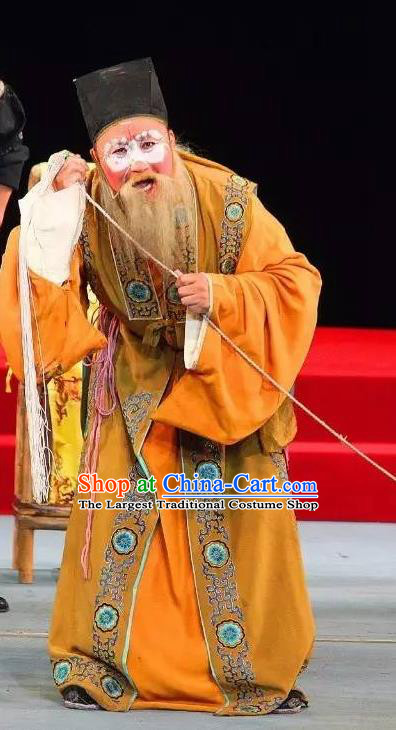 Tai Hou Gai Jia Chinese Sichuan Opera Laosheng Apparels Costumes and Headpieces Peking Opera Clown Garment Elderly Male Clothing