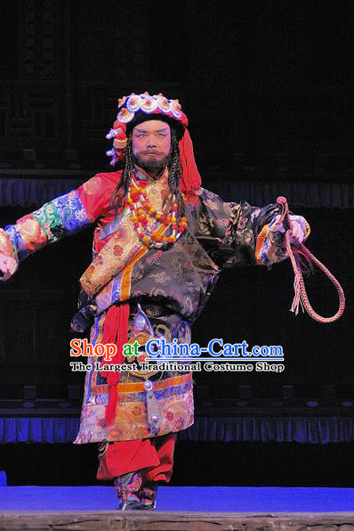 Chen Ai Luo Ding Chinese Sichuan Opera Elderly Prince Apparels Costumes and Headpieces Peking Opera Lord Garment Tibetan King Clothing
