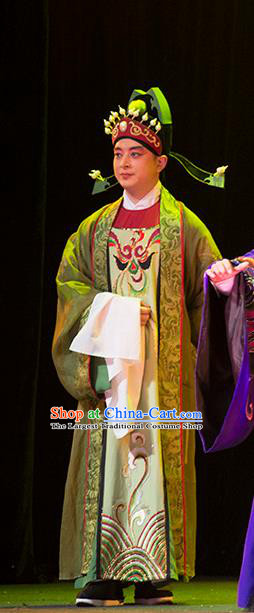 Hui Lan Ji Chinese Sichuan Opera Scholar Apparels Costumes and Headpieces Peking Opera Xiaosheng Garment Young Male Clothing